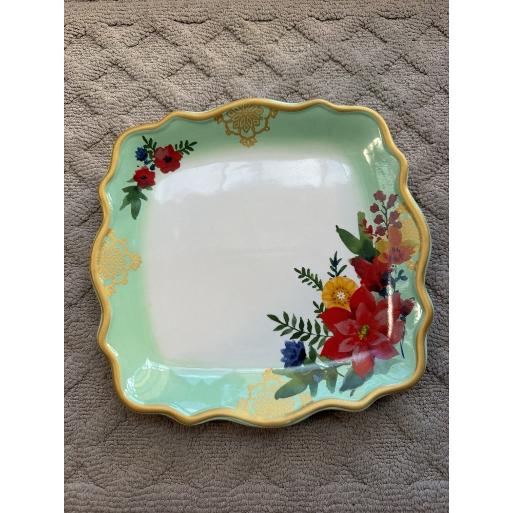 Pioneer Woman Winter Bouquet Square Dinner Plate Holiday